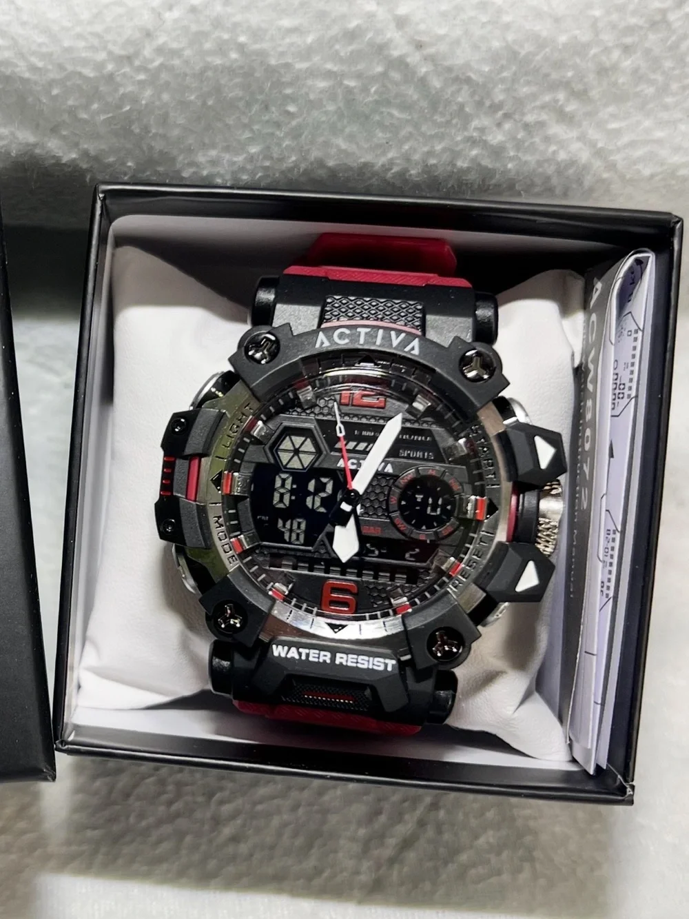 NEW! ACTIVA Men's Red and Black Sport Digital-Analog Watch